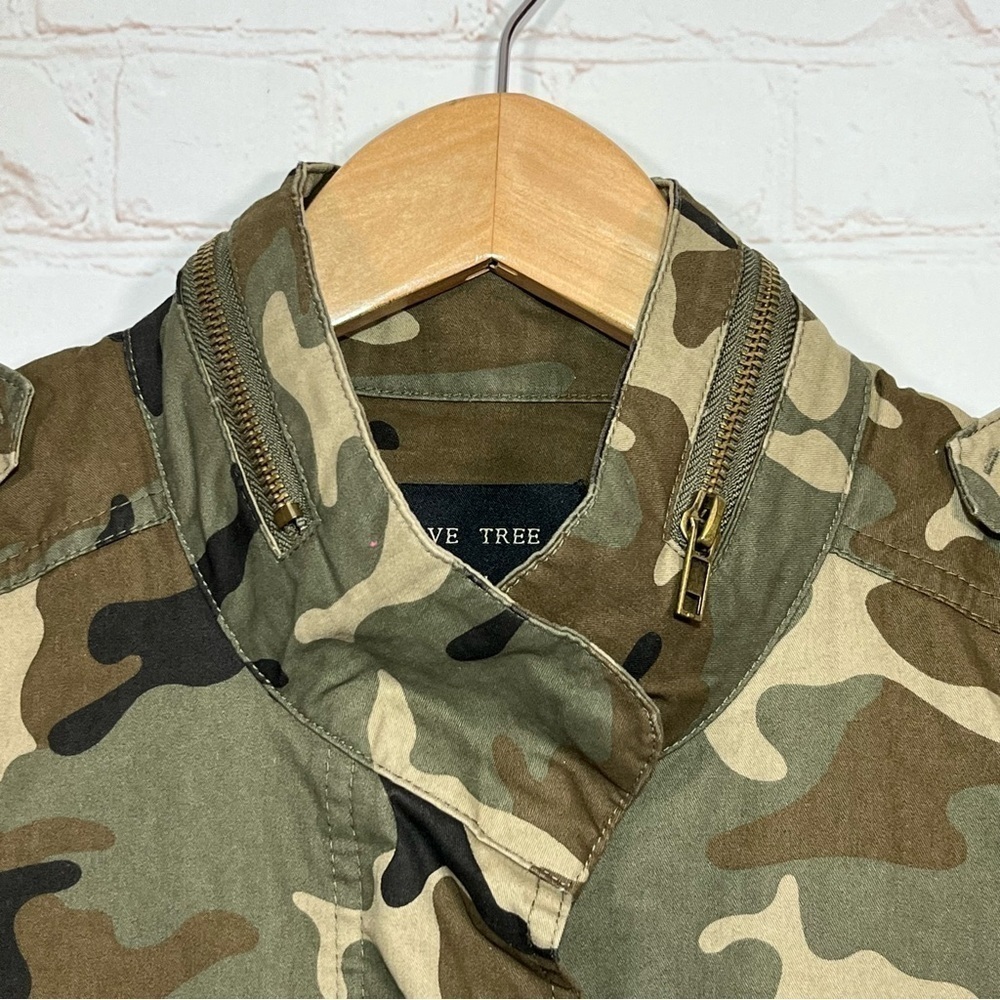 Love Tree Camo Military Jacket Womens Small Full Zip Mock Neck Army Utility - Picture 4 of 14